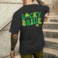 Lucky Bride Groom Couples Matching Wedding St Patrick's Day Men's T-shirt Back Print Gifts for Him