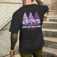 Lupus Awareness Month Purple Ribbon Gnomies Support Men's T-shirt Back Print Gifts for Him