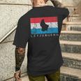 Luxembourg Flag Outline Silhouette Benelux Letzebuerg T-Shirt mit Rückendruck Geschenke für Ihn