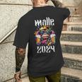 Malle 2024 Affe König Mallorca Crew Bier Urlaub Spruch T-Shirt mit Rückendruck Geschenke für Ihn