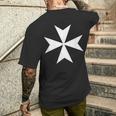 Maltese Knights Hospitaller Cross Men's T-shirt Back Print Funny Gifts