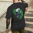 Marijuana Skull Smoke Weed Cannabis 420 Pot Leaf Sugar Skull Men's T-shirt Back Print Gifts for Him