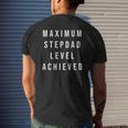 Maximum Stepdad Level Achieved Gamer Father's Day Mens Back Print T-shirt Gifts for Him