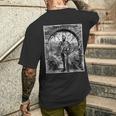 Medieval Oculto Guerrero Esqueleto Grungy Arte Estético Oscuro Camiseta Hombre Estampado Espalda Regalos para él