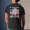 Mens American Bulldog Dad American Flag Dog Lover Owner Mens Back Print T-shirt Gifts for Him