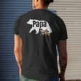 Mens Bear With Cub Cool Autism Awareness Papa Dad Mens Back Print T-shirt Gifts for Him