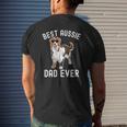 Mens Best Aussie Dad Ever Australian Shepherd Dad Fathers Day Men Mens Back Print T-shirt Gifts for Him