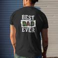 Mens Best Dad Ever Father's Day Dominica Flag Dominican Mens Back Print T-shirt Gifts for Him