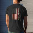 Mens Best Dad Ever Husband Fathers Day American Flag For Dad Mens Back Print T-shirt Gifts for Him