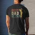 Mens Best Dad By Par Golf Fathers Day Golfing Vintage Mens Back Print T-shirt Gifts for Him