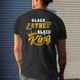 Mens Black Father Black King African American Dad Father's Day Mens Back Print T-shirt Gifts for Him
