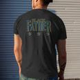 Mens Black Father Panther Father's Day African American Dad Mens Back Print T-shirt Gifts for Him