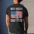 Mens Blue Heeler Dad Australian Cattle Dog Lover American Flag Mens Back Print T-shirt Gifts for Him