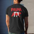 Mens Canada Flag Papa Bear Canadian Dad Father's Day Mens Back Print T-shirt Gifts for Him