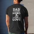 Mens Dad Son's First Hero Daughter's First Love Father's Day Mens Back Print T-shirt Gifts for Him