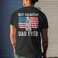 Mens Dalmatian Dad American Flag Dog Lover Owner Dalmatian Dog Mens Back Print T-shirt Gifts for Him