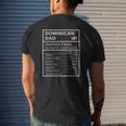 Mens Dominican Dad Nutrition Facts Father's Day Hero Mens Back Print T-shirt Gifts for Him