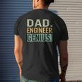 Mens Fathers Day Dad Engineer Genius Engineering Daddy Papa Mens Back Print T-shirt Gifts for Him