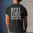 Mens Fishing Grandpa Dad Fathers Day Fisherman Mens Back Print T-shirt Gifts for Him