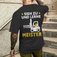 Men's Forklift Driver Black S T-Shirt mit Rückendruck Geschenke für Ihn