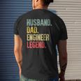 Mens Vintage Husband Dad Engineer Legend Retro Mens Back Print T-shirt Gifts for Him