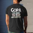 Mens Gopa For The Man Myth Bad Influence Grandpa Mens Back Print T-shirt Gifts for Him