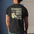 Mens My Granddaughter Wears Combat Boots Proud Military Grandpa Mens Back Print T-shirt Gifts for Him