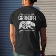 Mens Grandpa Bear Father's Day Papa Men Dad Best Top Mens Back Print T-shirt Gifts for Him