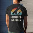 Mens Grandpasaurus Vintage Dinosaur For Grandpa From Grandkid Mens Back Print T-shirt Gifts for Him