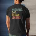 Mens Husband Dad Vegan Legend Father's Day Mens Back Print T-shirt Gifts for Him