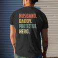 Mens Husband Daddy Protector Hero Vintage Colors Mens Back Print T-shirt Gifts for Him