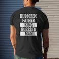 Mens Husband Father King Blessed Man Dope Dad Black History Mens Back Print T-shirt Gifts for Him