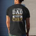 Mens I'm A Proud Dad Of A Freaking Awesome Chefdad Mens Back Print T-shirt Gifts for Him