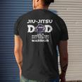 Mens Jiu Jitsu Dad Raising A Warrior Fathers Day Jiu-Jitsu Mens Back Print T-shirt Gifts for Him