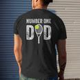 Mens Number One Daddy From Son Daughter 1 Tennis Dad Mens Back Print T-shirt Gifts for Him