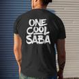 Mens One Cool Saba Grandfather Dad Tee Mens Back Print T-shirt Gifts for Him