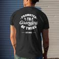 Mens Promoted To Grandpa Of Twins Est 2022 Grandfather Pregnancy Mens Back Print T-shirt Gifts for Him