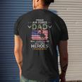 Mens Proud Air Force Dad I Raised My Heroes Camouflage Army Mens Back Print T-shirt Gifts for Him
