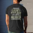 Mens Proud Army Stepdad I Raised My Heroes Camo Army Step Dad Mens Back Print T-shirt Gifts for Him