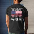 Mens Proud Dad Grandpa Vietnam Veteran Retro Us Flag Grandpa Mens Back Print T-shirt Gifts for Him