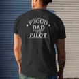 Mens Proud Dad Of A Pilot Dad Father Mens Back Print T-shirt Gifts for Him
