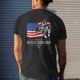 Mens Proud Dutch Shepherd Dad American Flag Patriotic Dog Mens Back Print T-shirt Gifts for Him