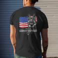 Mens Proud German Shepherd Dad American Flag Patriotic Dog Mens Back Print T-shirt Gifts for Him