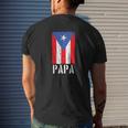 Mens Puerto Rican Papa Puerto Rico Flag For Dad Mens Back Print T-shirt Gifts for Him