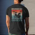Mens Retro Vintage Drummer Dad Music Lover & Fan Father's Day Mens Back Print T-shirt Gifts for Him