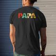 Mens Soccer Dad Retro Papa Soccer Father's Mens Back Print T-shirt Gifts for Him