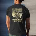 Mens My Stepdaughter Has Your Back Proud Army Stepdad Dad Mens Back Print T-shirt Gifts for Him