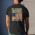 Mens My Stepson Wears Combat Boots Military Proud Army Stepdad Mens Back Print T-shirt Gifts for Him