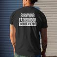 Mens Surviving Fatherhood One Beer At A Time Mens Back Print T-shirt Gifts for Him