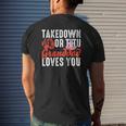 Mens Takedown Or Tutu Granddad Loves You Boxing Gender Reveal Mens Back Print T-shirt Gifts for Him